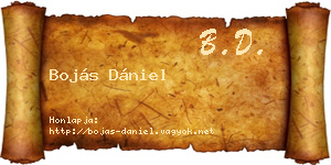 Bojás Dániel névjegykártya